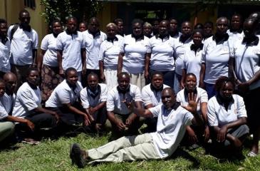 Group of people in the EK Health Navigator team at their meeting in February 2020 ready to be deployed to provide emergency care.