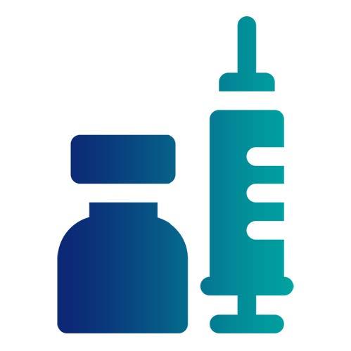 Icon of a syringe and vaccine vial